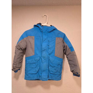 Kids Blue Lands' End Winter Coat Size L (7)
